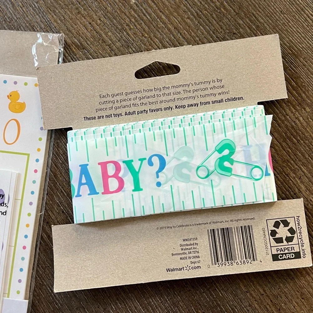 Oh Baby Cake Topper and Bingo Game Set - Gold